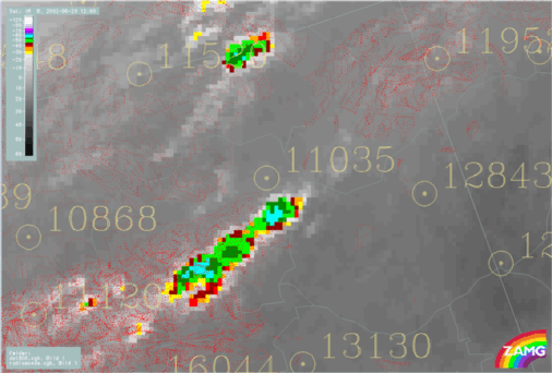 23 June 2002/12.00 UTC - Meteosat IR enhanced image