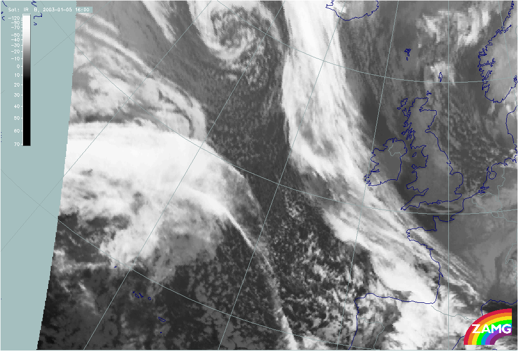 05 January 2003/16.00 UTC - Meteosat IR image