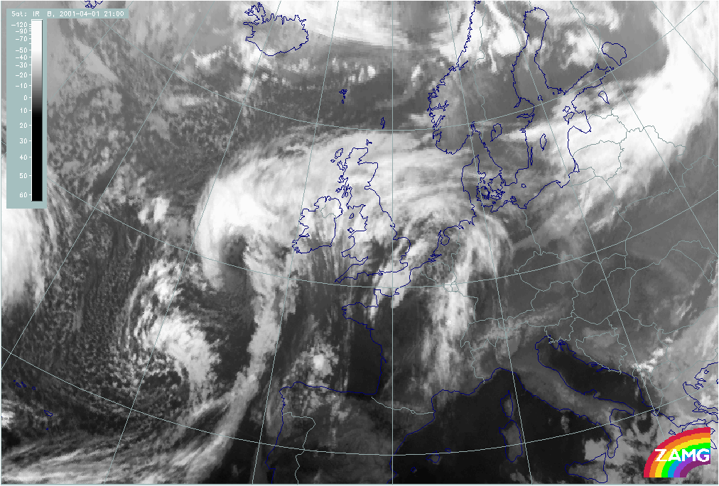 01 April 2003/21.00 UTC - Meteosat IR image