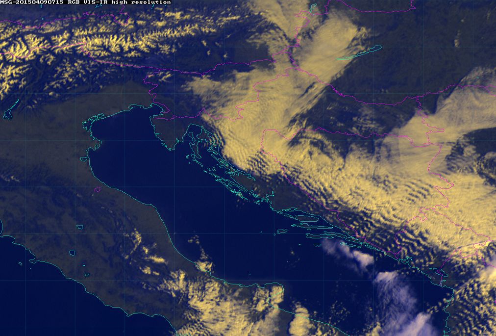 9 April 2015/7.15 UTC - Meteosat 10 RGB image (HRV, 10.8, 10.8)