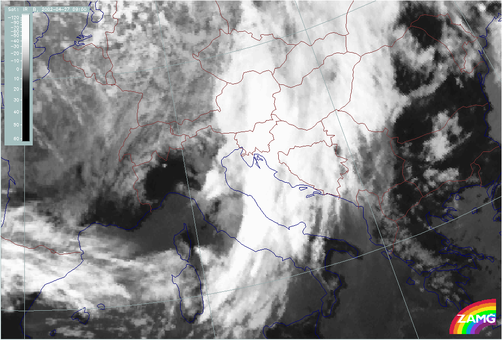 27 April 2002/09.00 UTC - Meteosat IR image; Classical Wave
