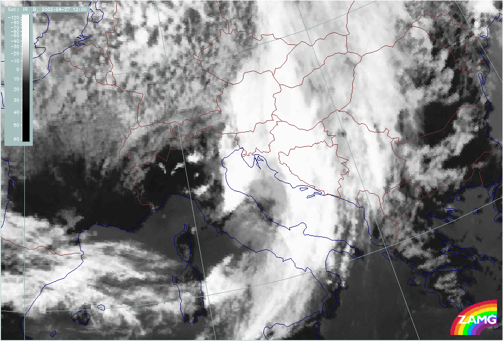 27 April 2002/12.00 UTC - Meteosat IR image; Classical Wave