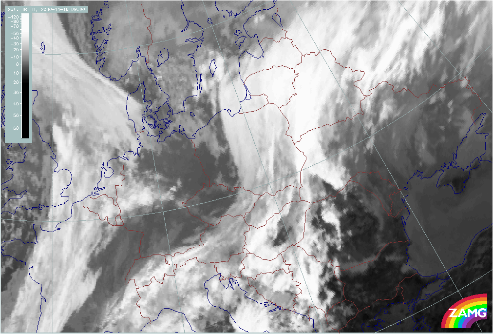 16 November 2000/09.00 UTC - Meteosat IR image; Double Structure Wave