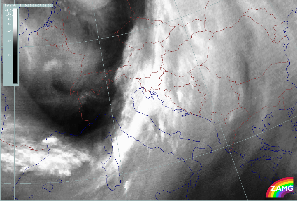 27 April 2002/06.00 UTC - Meteosat WV image; Classical Wave