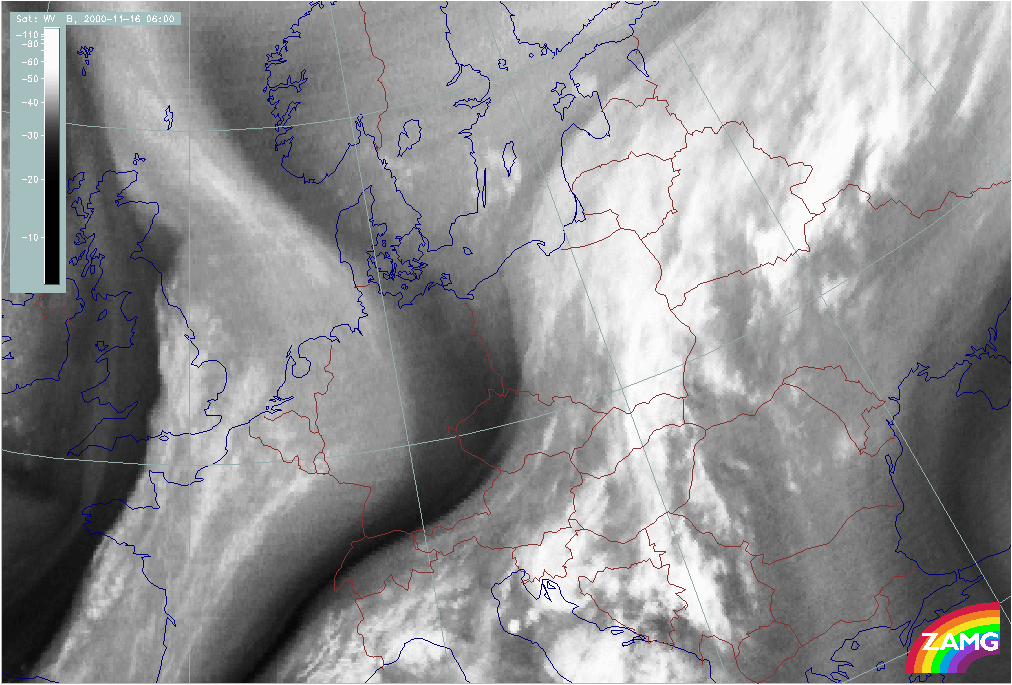 16 November 2000/06.00 UTC - Meteosat WV image; Double Structure Wave